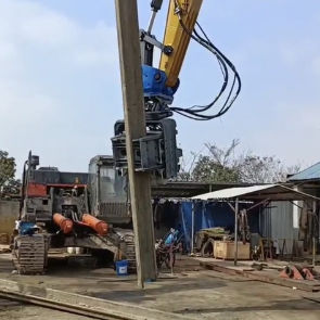 Side Grip Vibratory Pile Hammer: Excavator Mounted & 360° Rotation