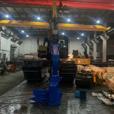 Boat Type Excavator Mounted Pile Driver - 15m Pile Length 40T Capacity With High Vibration Efficiency